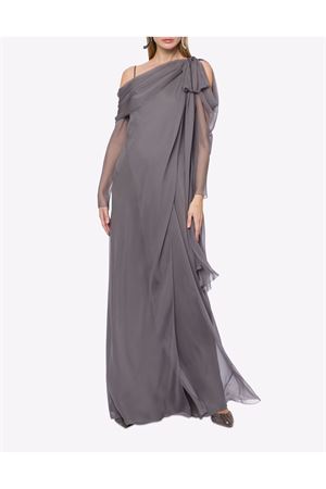 Abito in chiffon di seta organico grigio ALBERTA FERRETTI | A043666140507